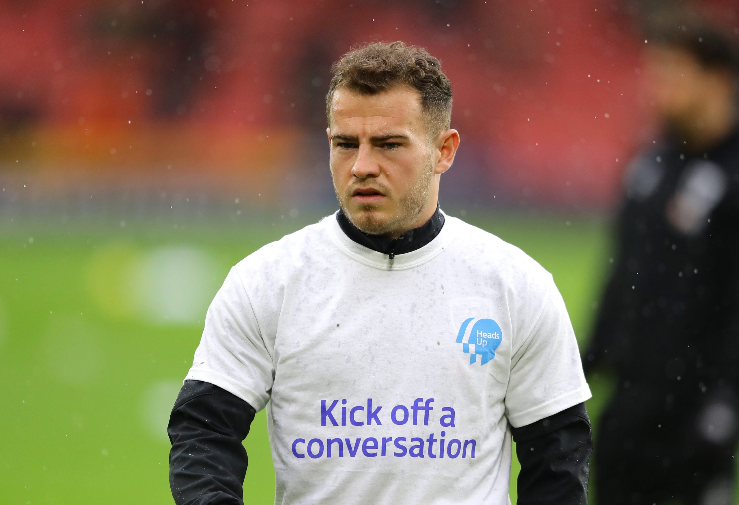 Ryan Fraser of AFC Bournemouth wears a Heads Up campaign T-shirt prior to the Premier League match between Sheffield United and AFC Bournemouth  at Bramall Lane on February 09, 2020 in Sheffield, United Kingdom. (Photo by Richard Heathcote/Getty Images)