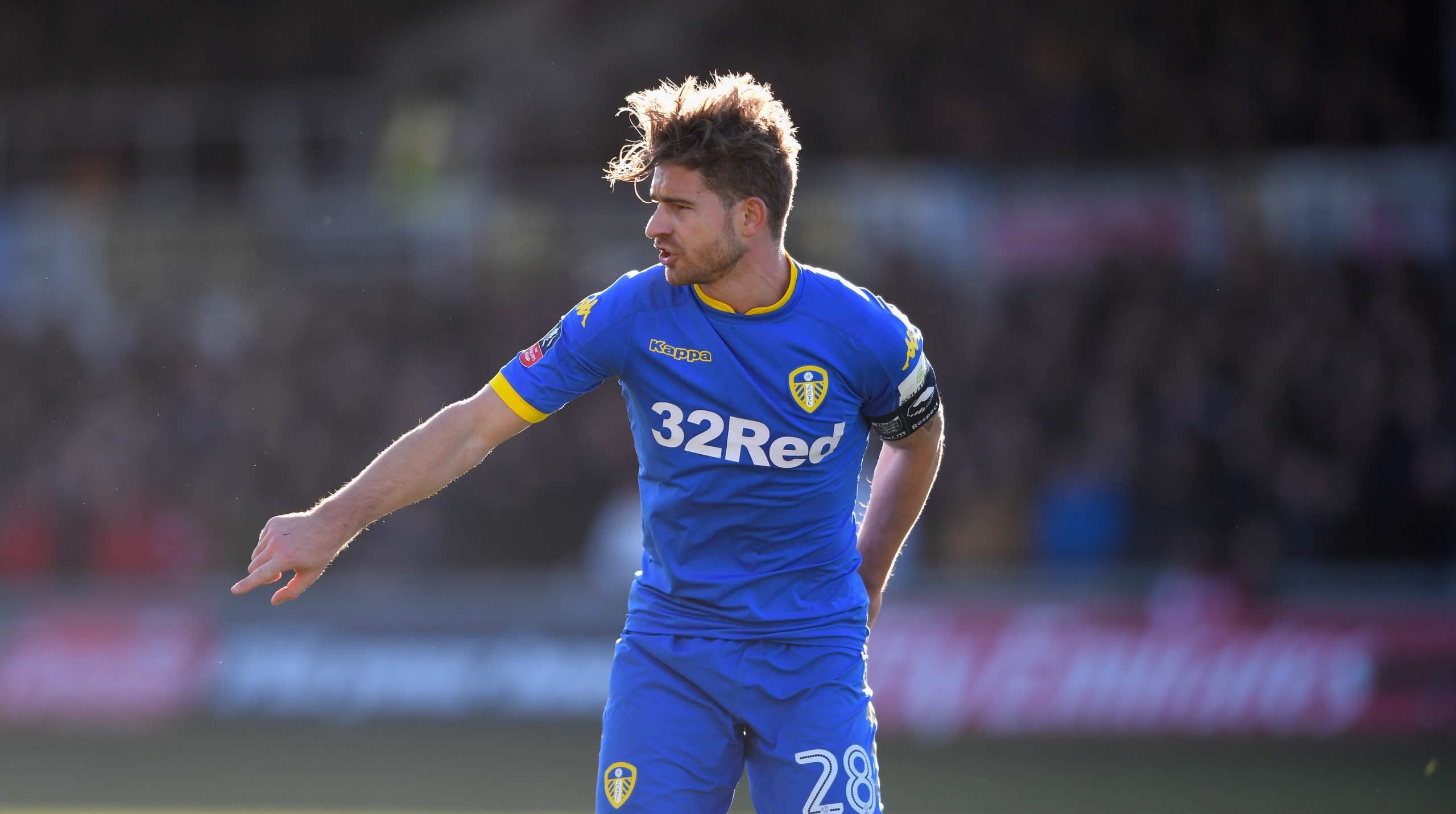 NEWPORT, WALES - JANUARY 07:  Leeds captain Gaetano Berardi in action during The Emirates FA Cup Third Round match between Newport County and Leeds United at Rodney Parade on January 7, 2018 in Newport, Wales.  (Photo by Stu Forster/Getty Images)