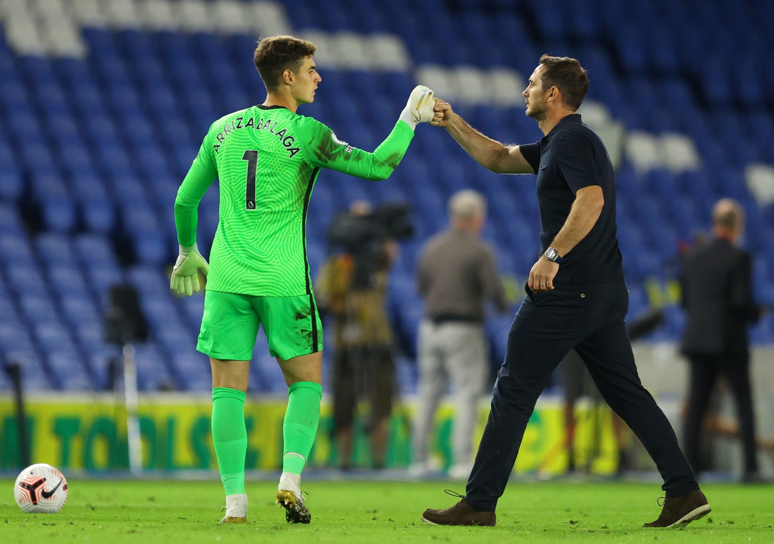 Lampard provides update on Chelsea outcast Arrizabalaga's future (Kepa is seen in the photo)