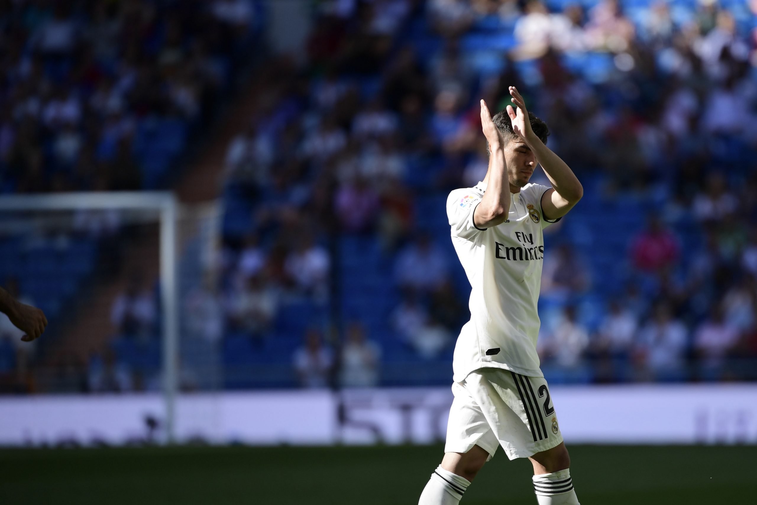 Brahim Diaz applauding Real Madrid crowd