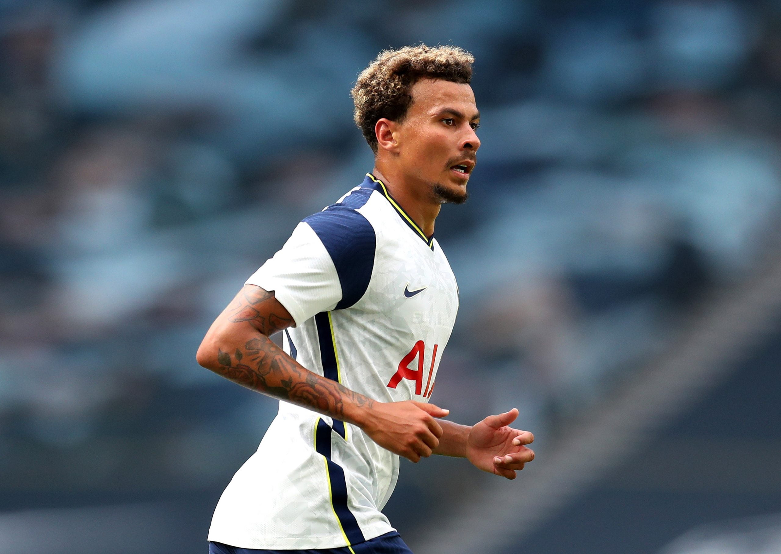 Newcastle United eyeing a loan move for Dele Alli who is in action in the picture
