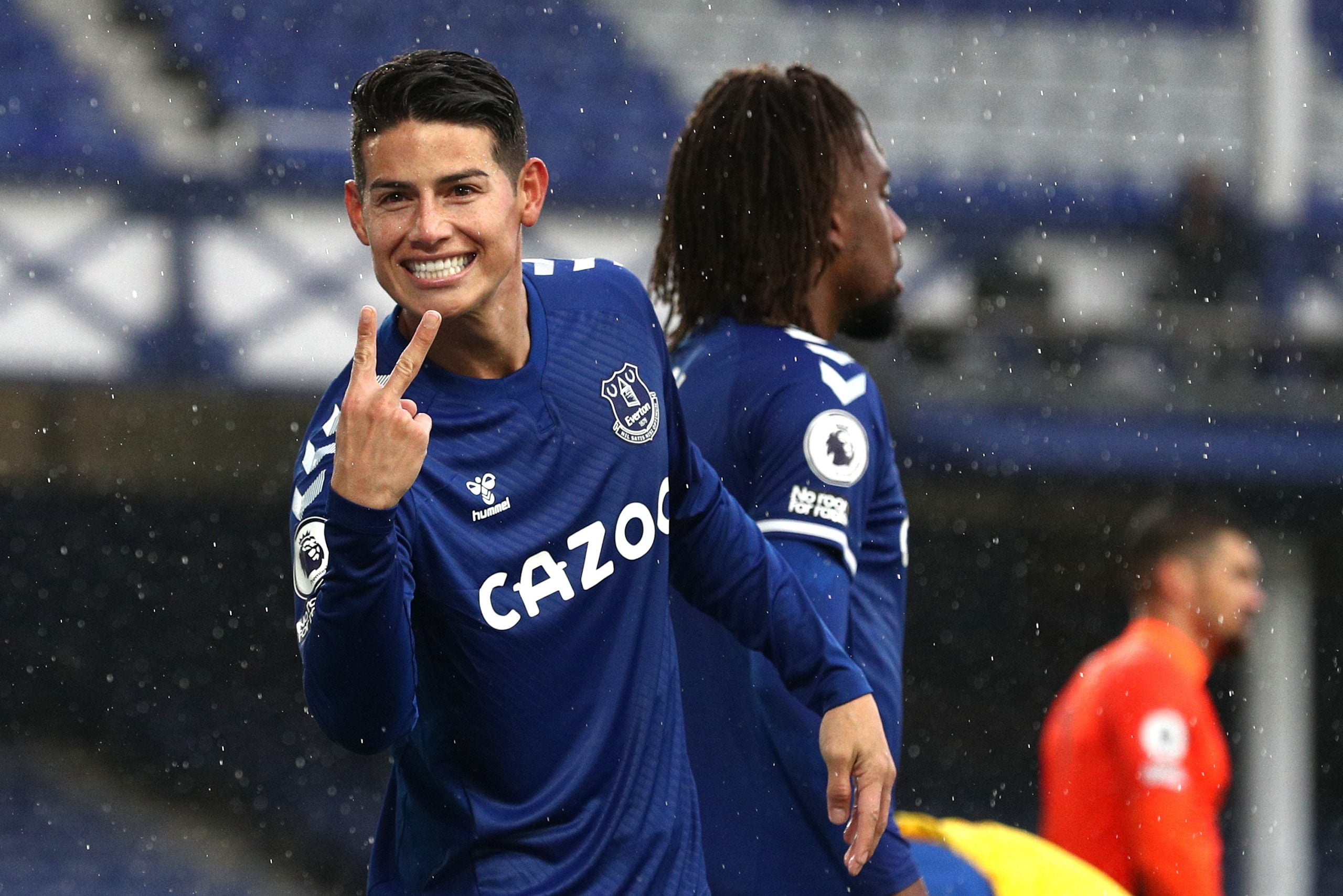 Everton sweating on the fitness of James Rodriguez who is seen in the picture