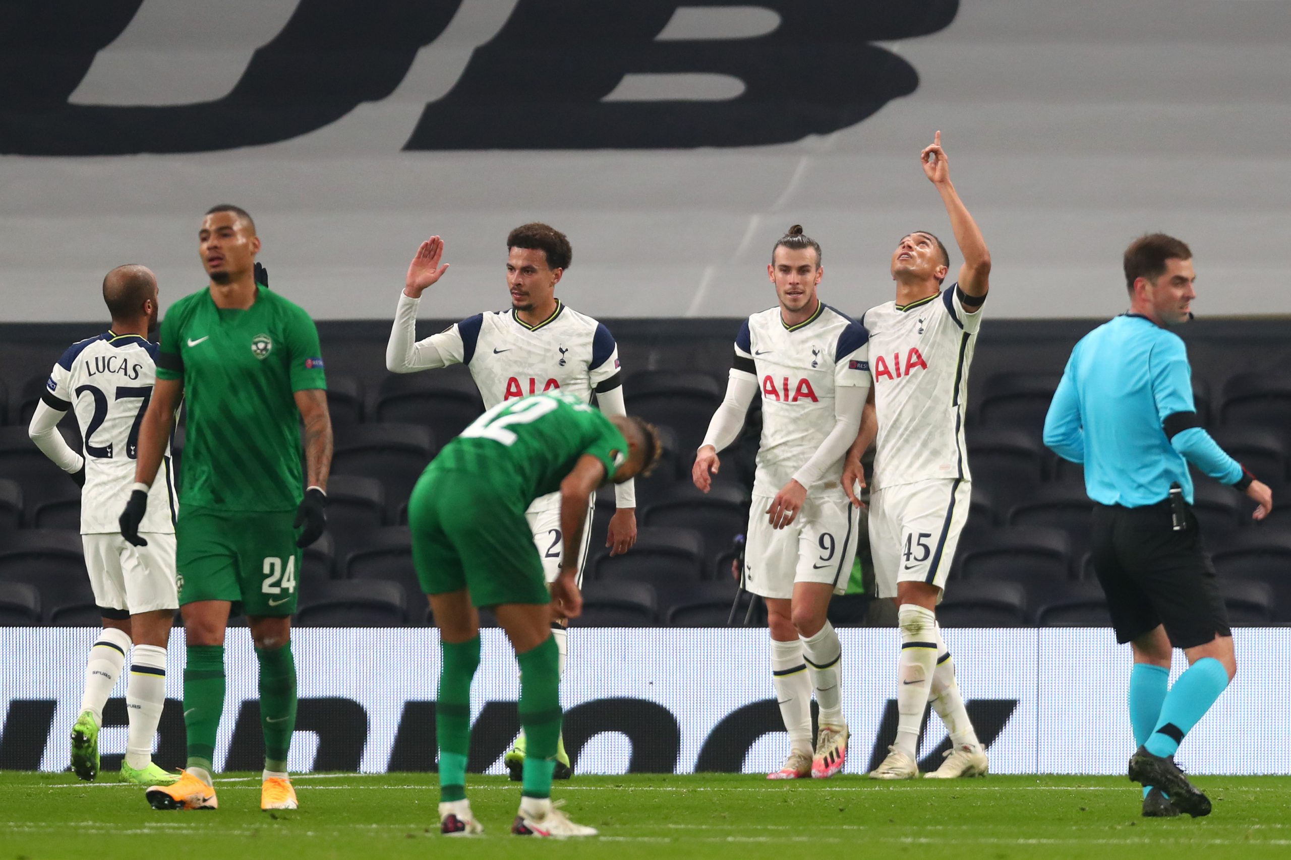 Tottenham Hotspur player ratings vs Ludogorets (Tottenham players are celebrating in the photo)