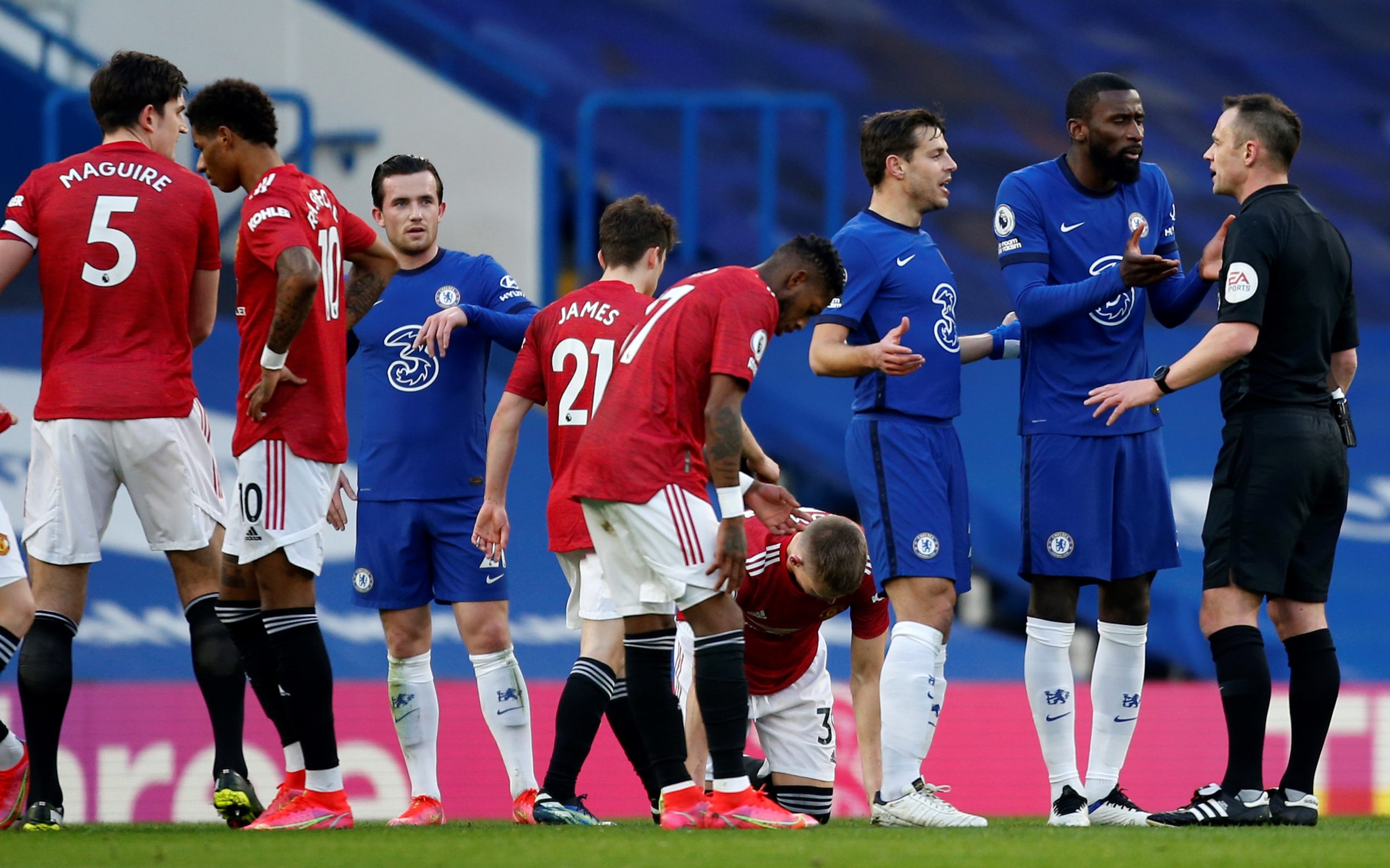 Chelsea player ratings vs Manchester United (Chelsea players are seen in the picture)