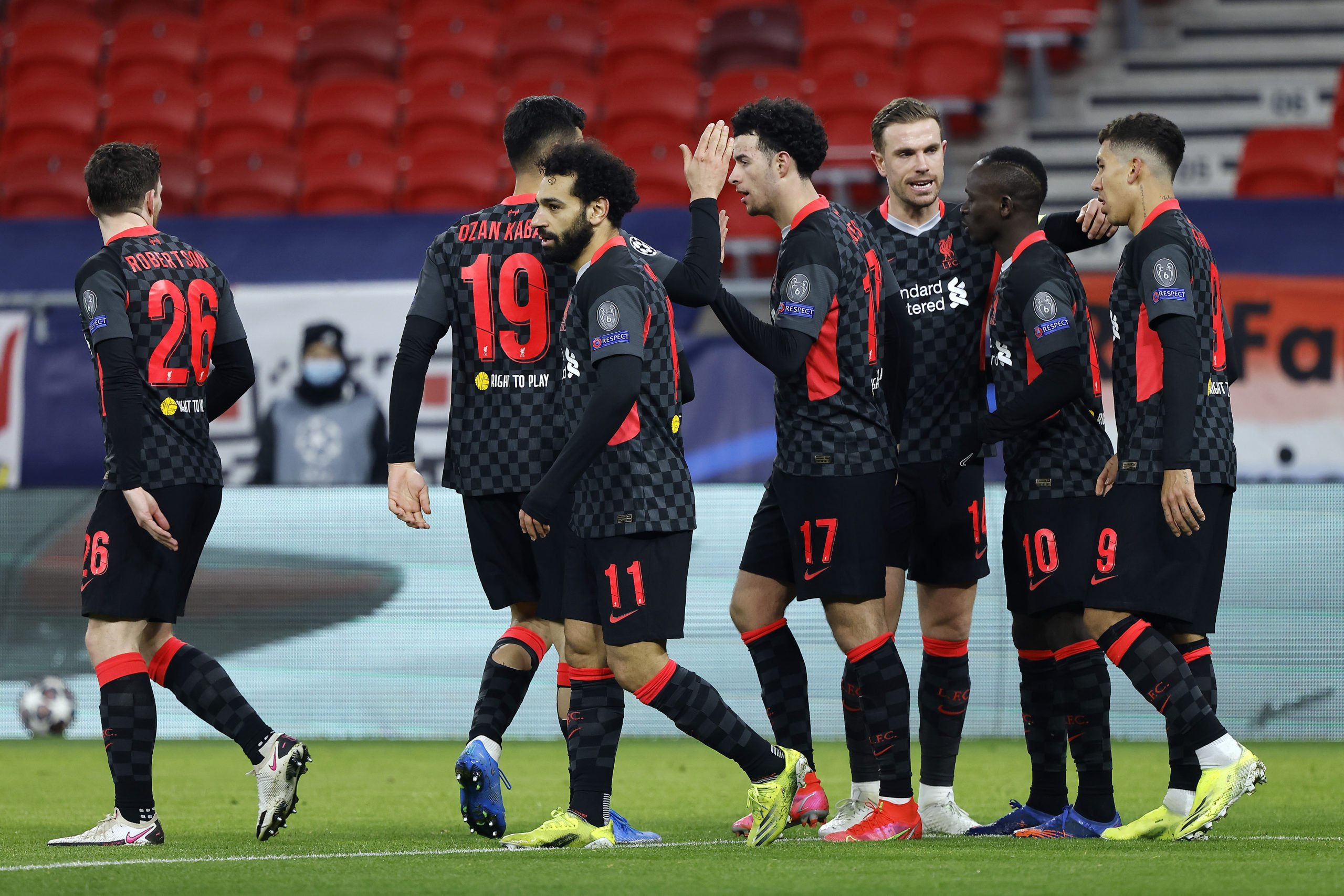 4-3-3 Liverpool Predicted Lineup Vs Sheffield United (Liverpool players are celebrating in the picture)