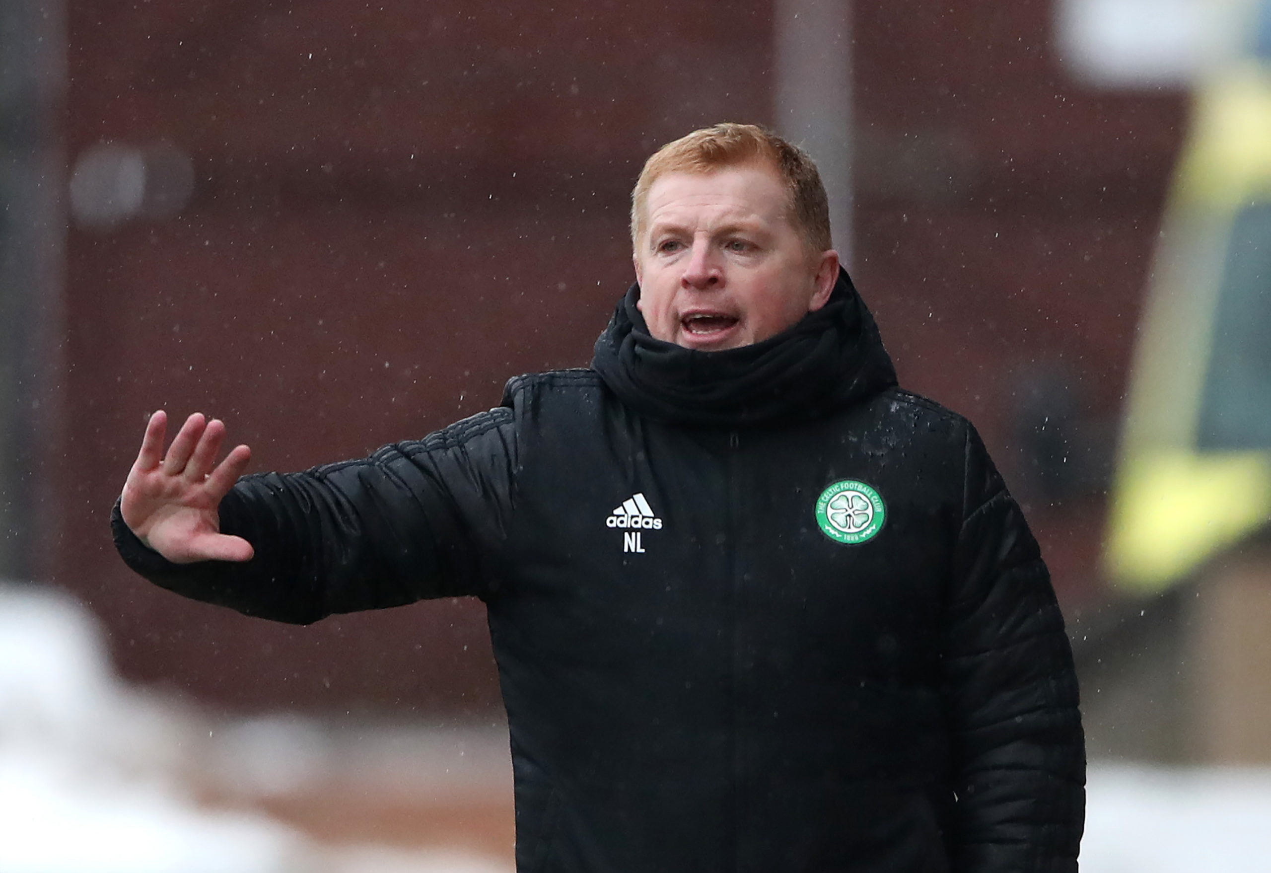 PERTH, SCOTLAND - FEBRUARY 14: Neil Lennon, Manager of Celtic  during the Ladbrokes Scottish Premiership match between St. Johnstone and Celtic at McDiarmid Park on February 14, 2021 in Perth, Scotland. Sporting stadiums around the UK remain under strict restrictions due to the Coronavirus Pandemic as Government social distancing laws prohibit fans inside venues resulting in games being played behind closed doors. (Photo by Ian MacNicol/Getty Images)