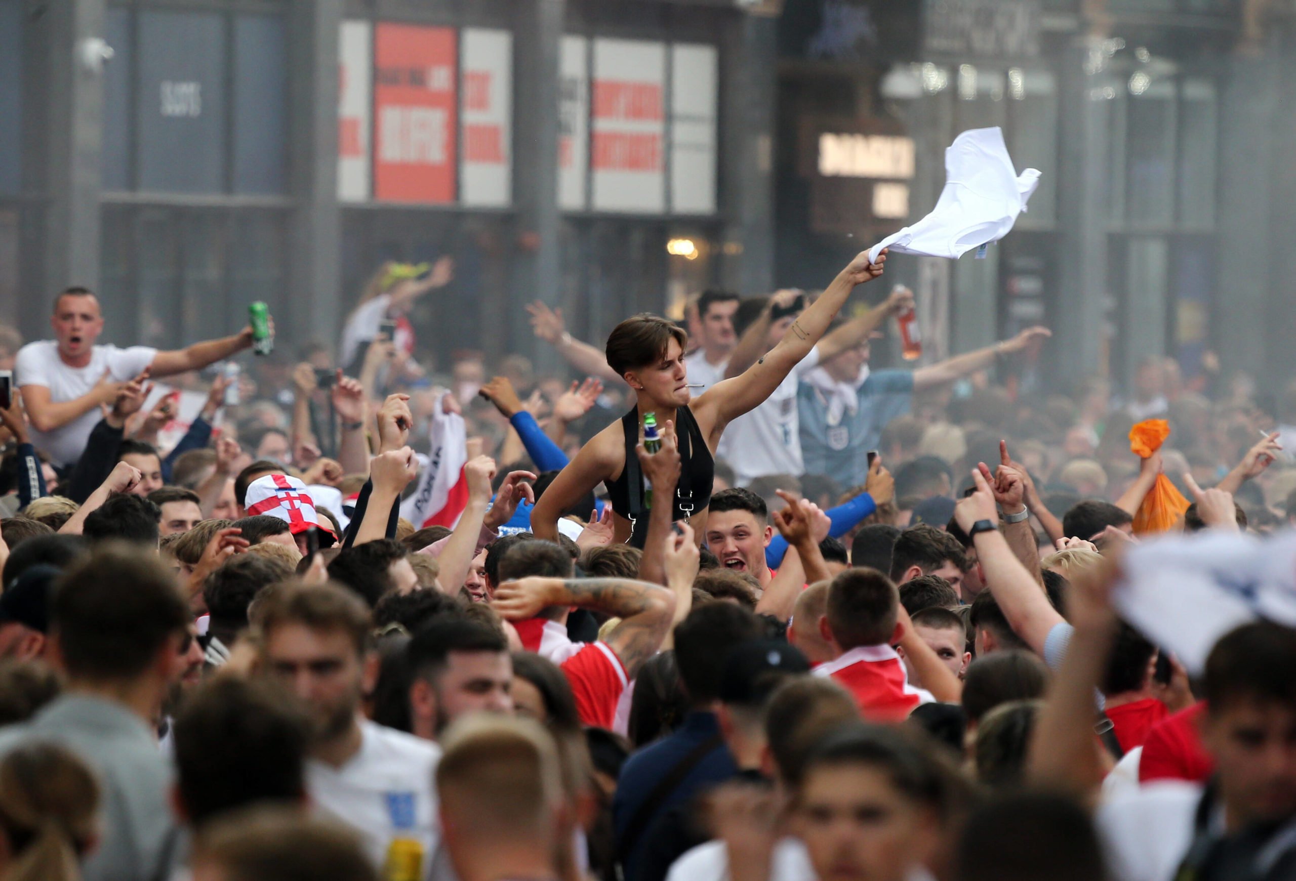 England fans gathered- Shock at the disturbances outside Wembley Stadium