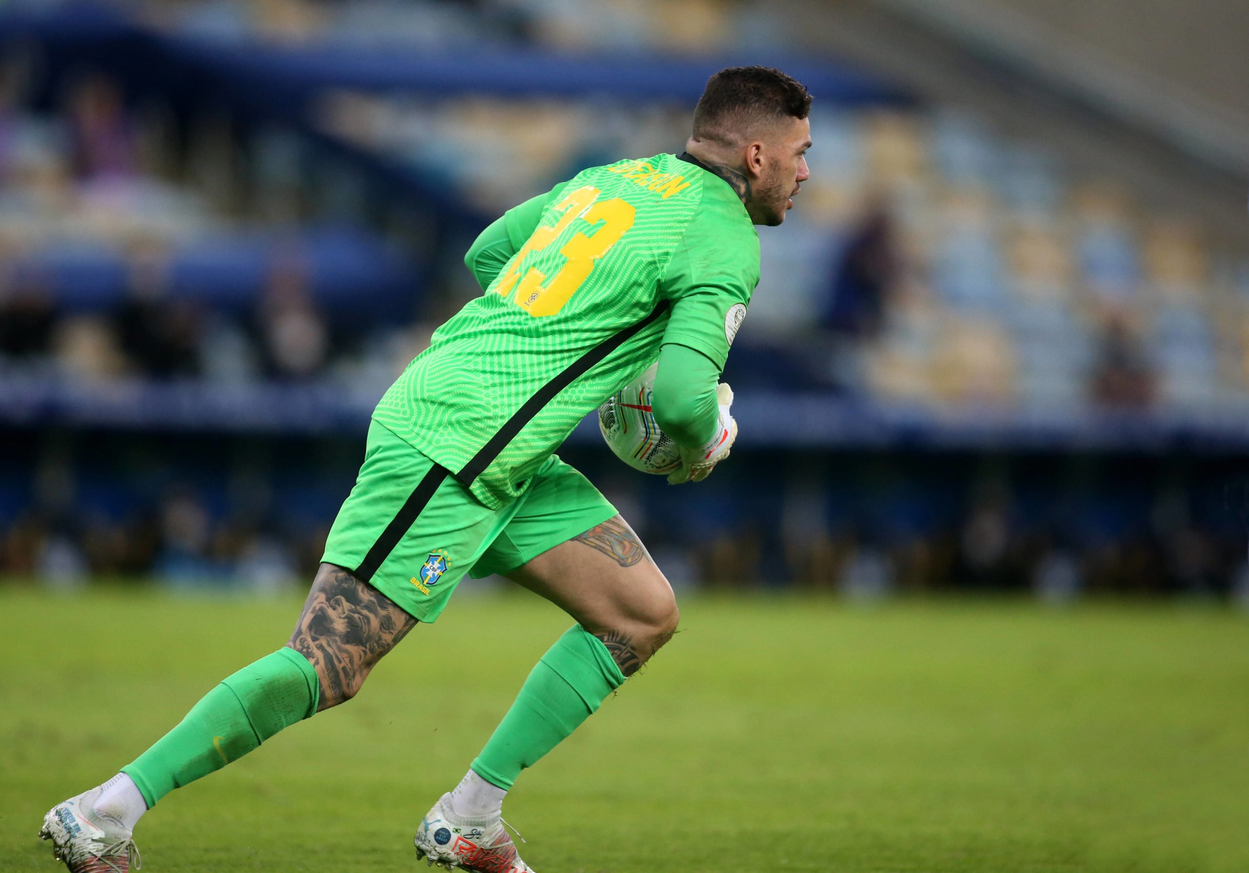 Manchester City set to begin contract talks with Ederson who is seen in the picture
