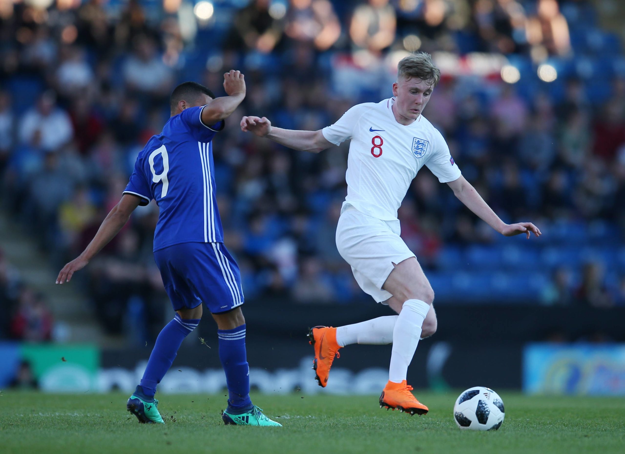 Thomas Doyle of England and Liel Abada of Israel during the group stage match at Proact Stadium, Chesterfield. Picture date 4th May 2018. Picture credit should read: Simon Bellis/Sportimage PUBLICATIONxNOTxINxUK