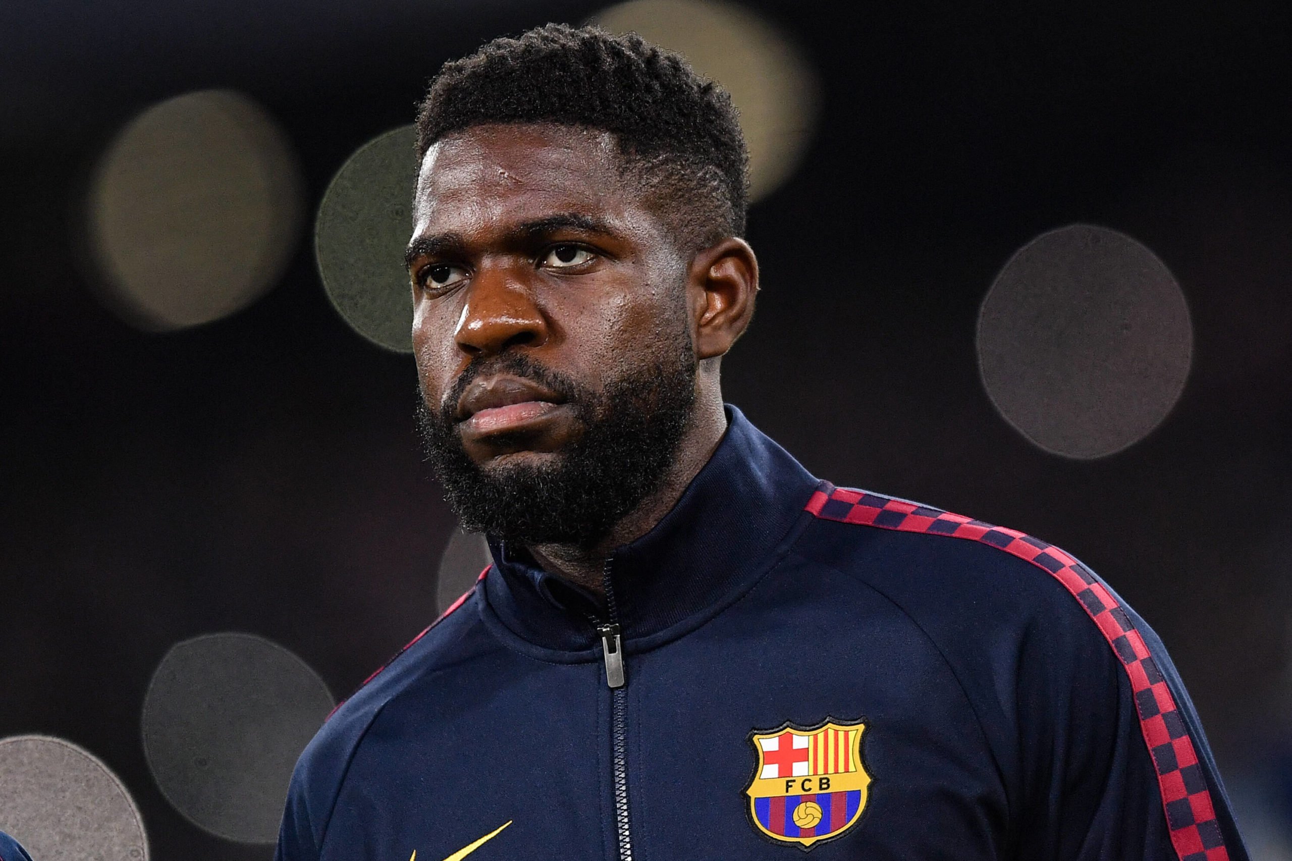 Benfica are hesitant to land Barcelona's Umtiti who is seen in the picture