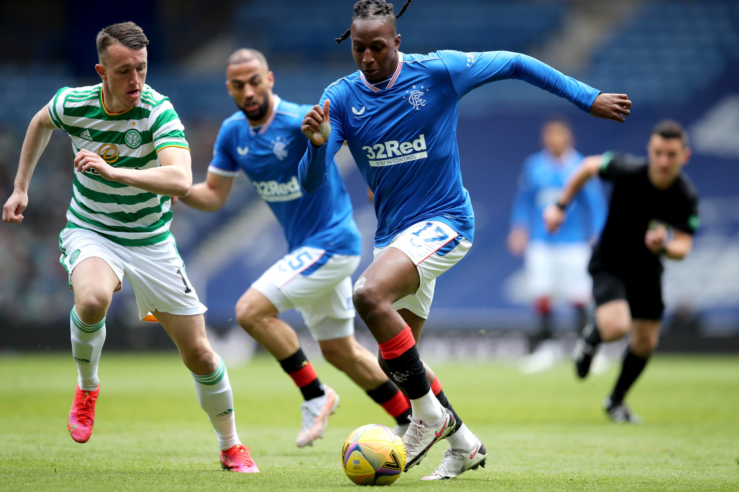 Rangers star Joe Aribo in action against Celtic in the Old Firm derby