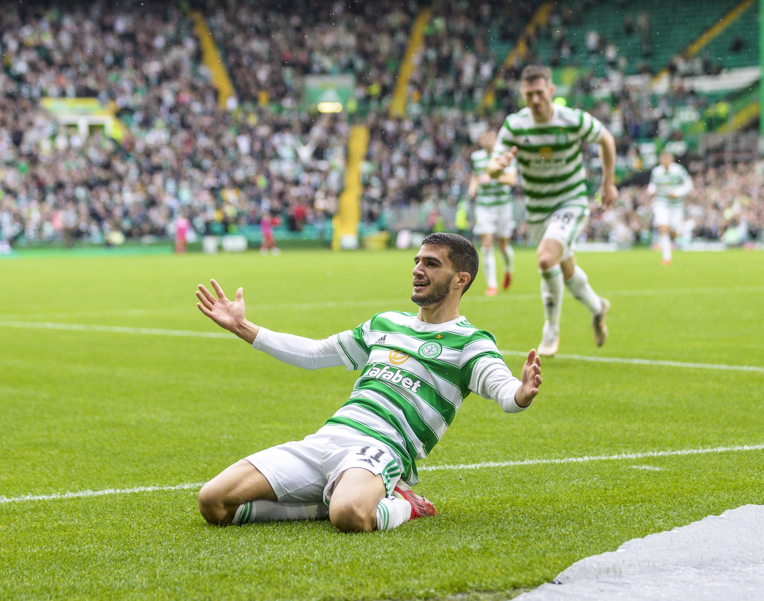 Celtic attacker Liel Abada celebrates a goal