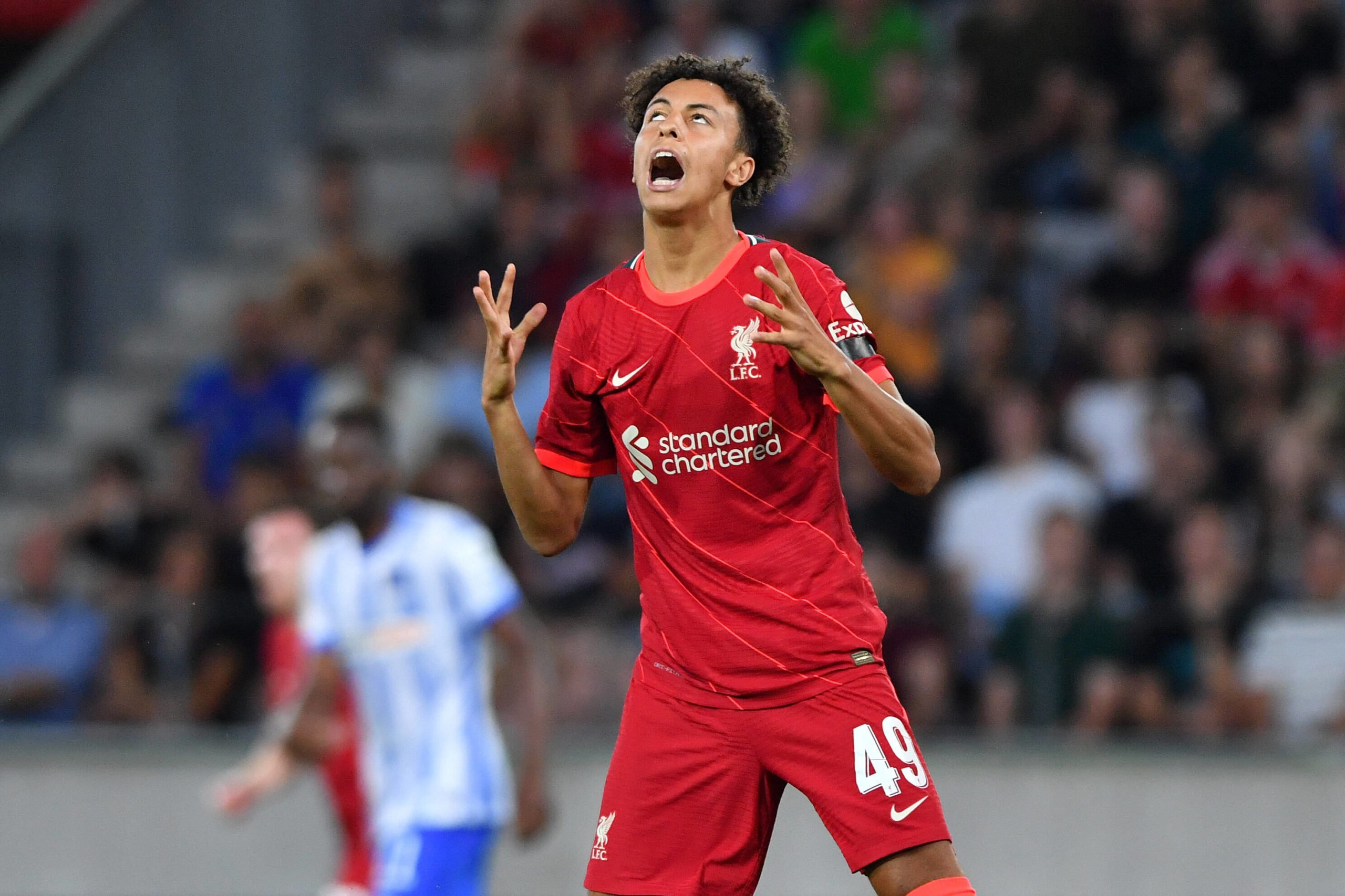 Liverpool teenager Kaide Gordon in action against Hertha BSC in a pre-season friendly 