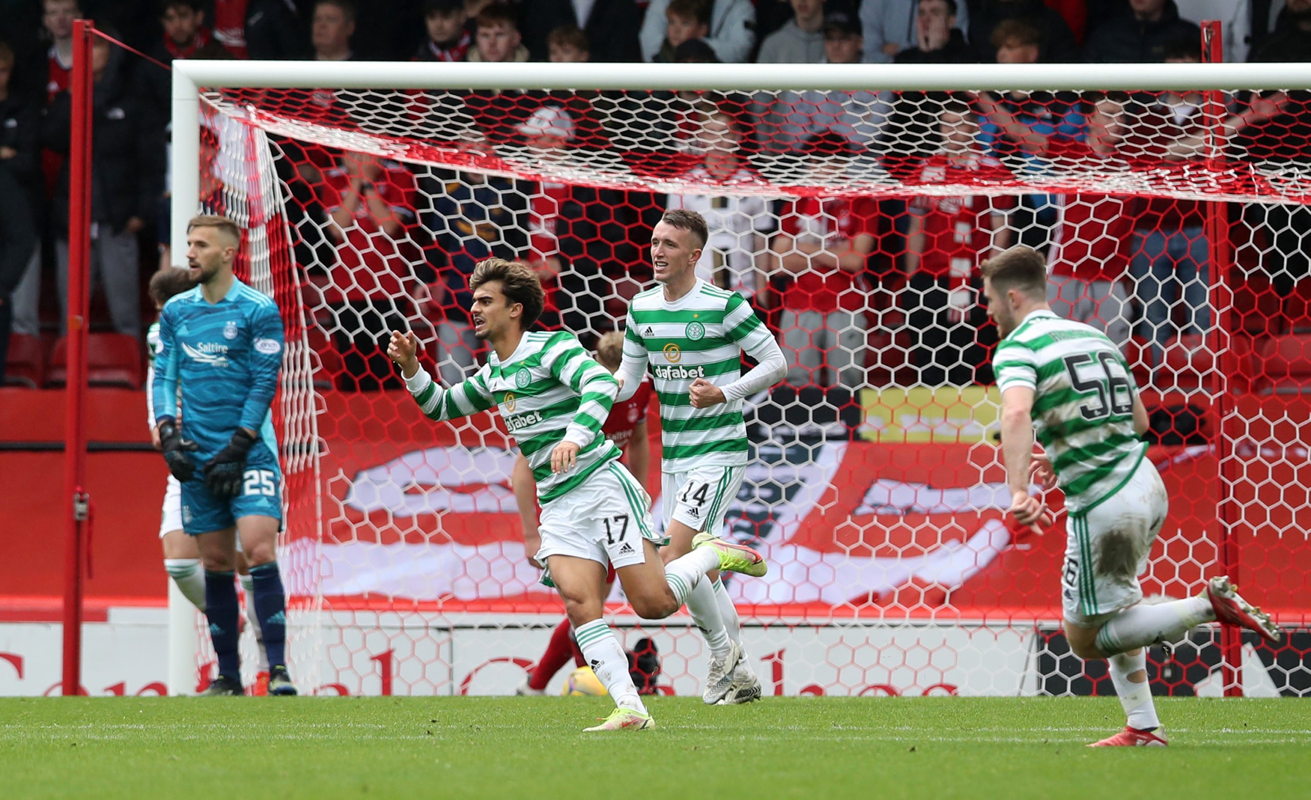 Celtic winger Jota celebrates his winner