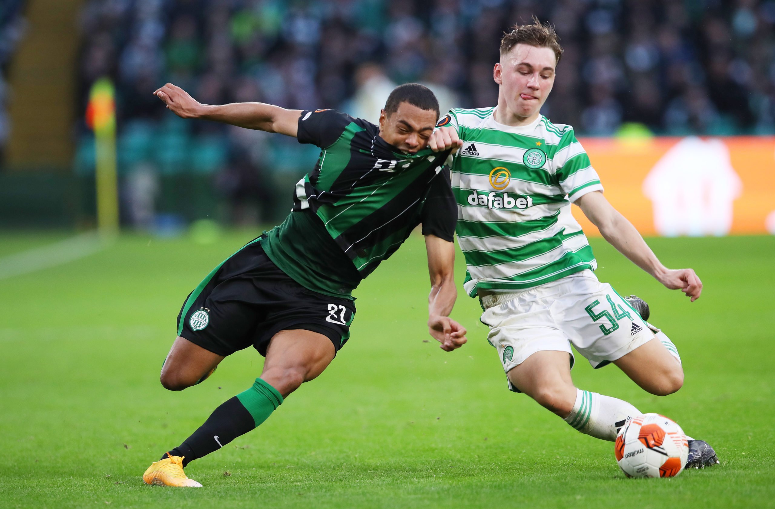 Celtic youngster Adam Montgomery in action 