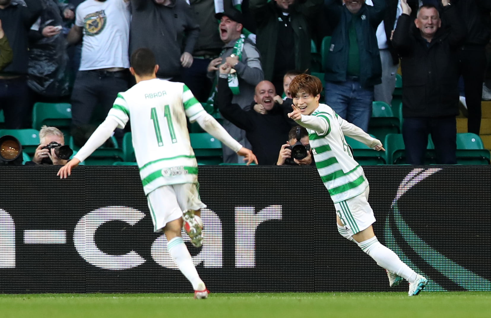 Celtic striker Kyogo Furuhashi celebrates his goal