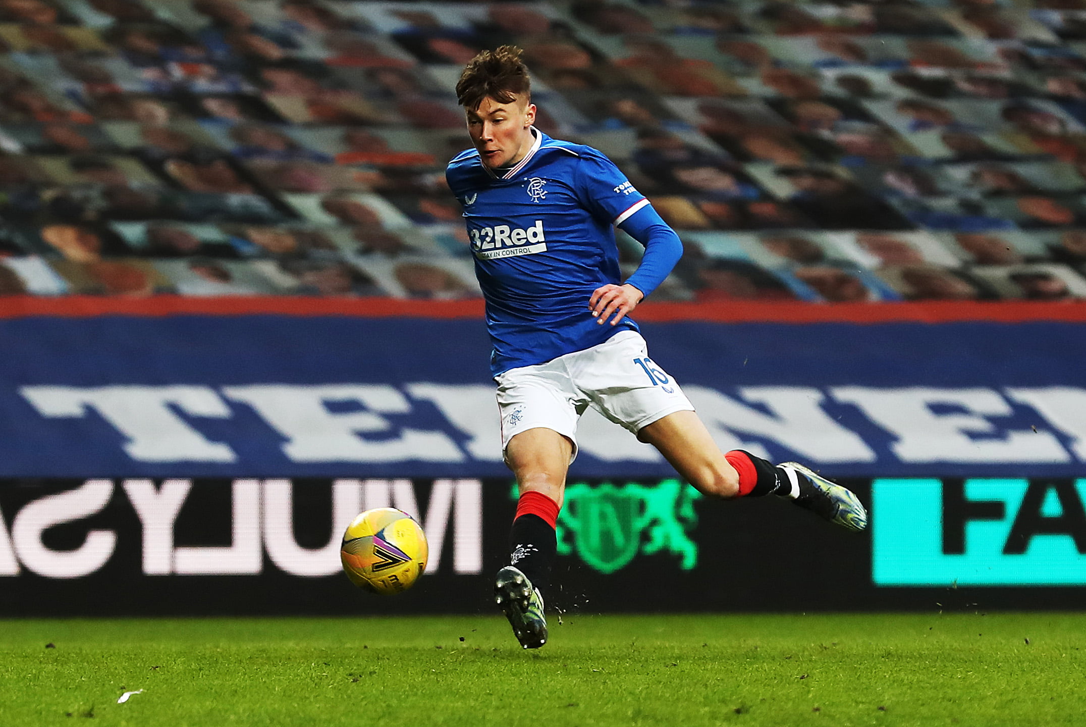 Rangers youngster Nathan Patterson running with the ball