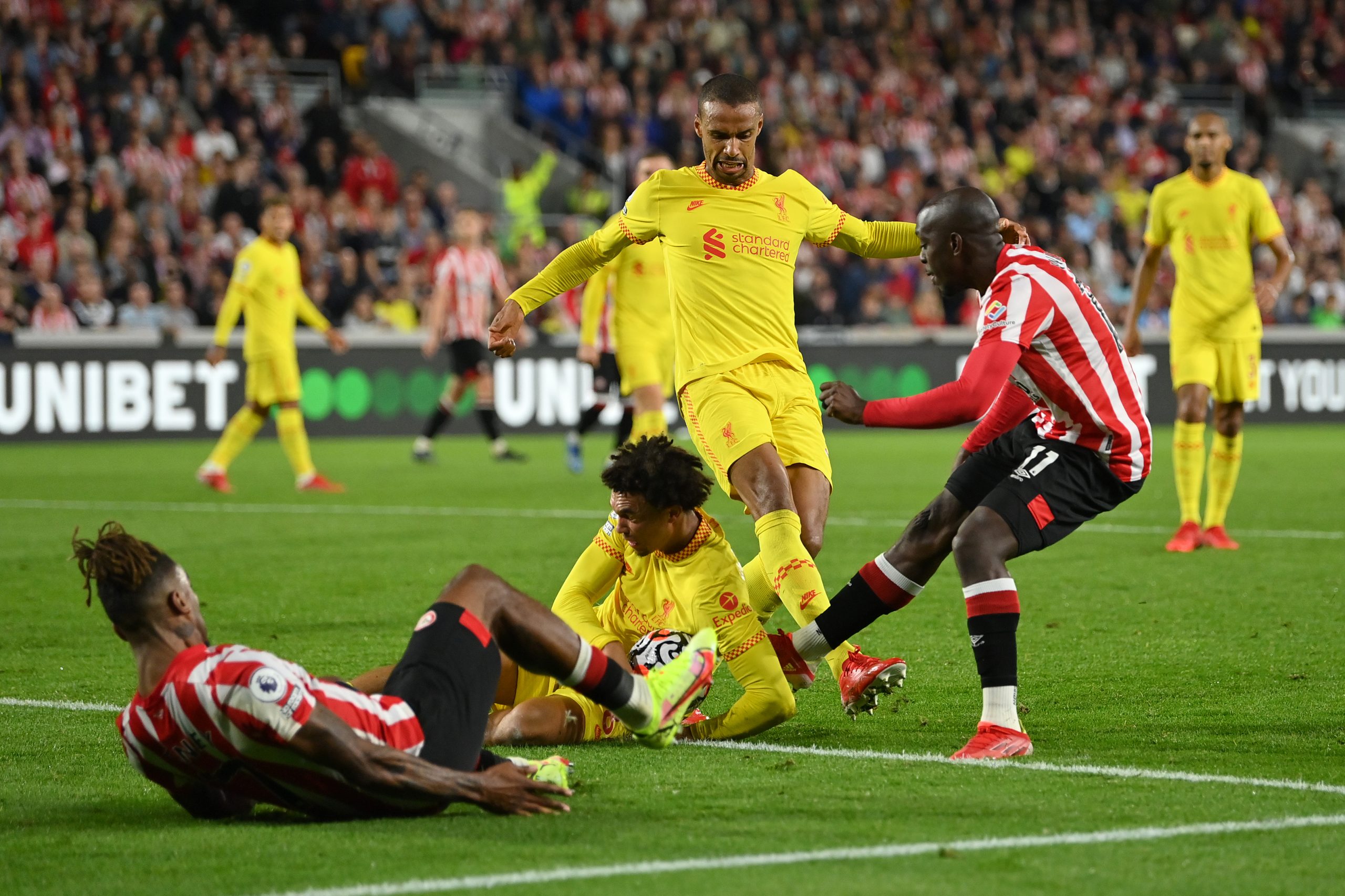 Liverpool defender Joel Matip against Brentford