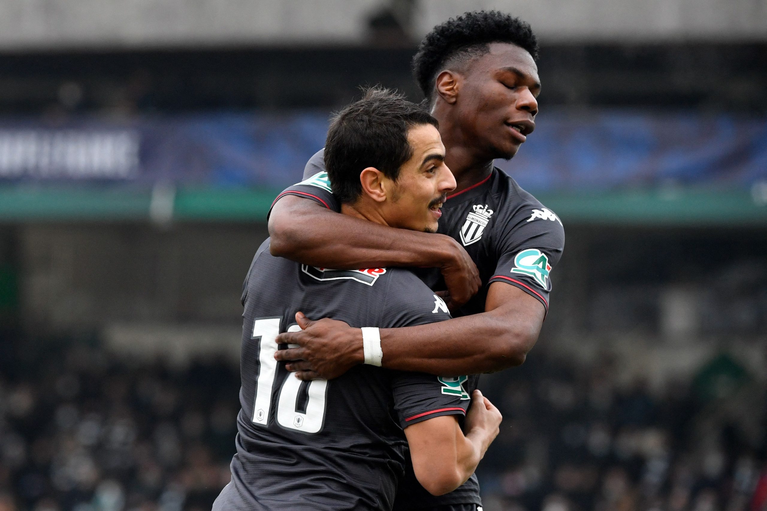 Liverpool target Aurelien Tchouameni celebrates his goal
