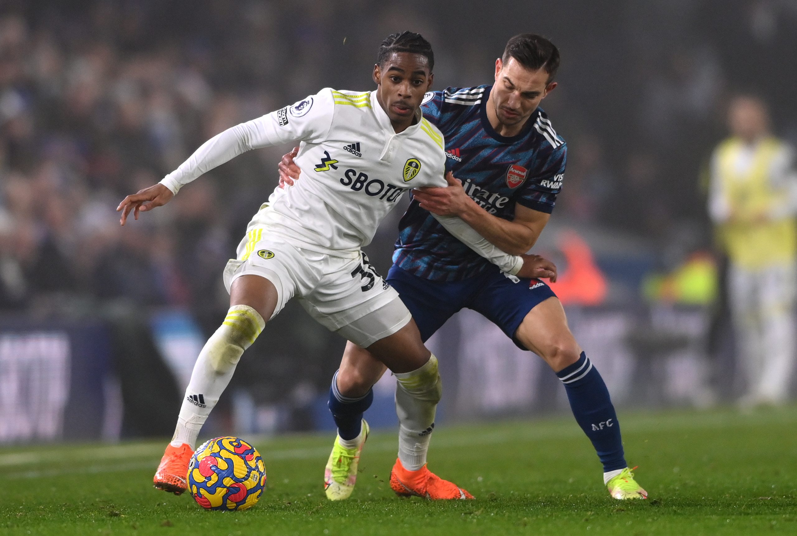 Rangers target Crysencio Summerville in action for Leeds United