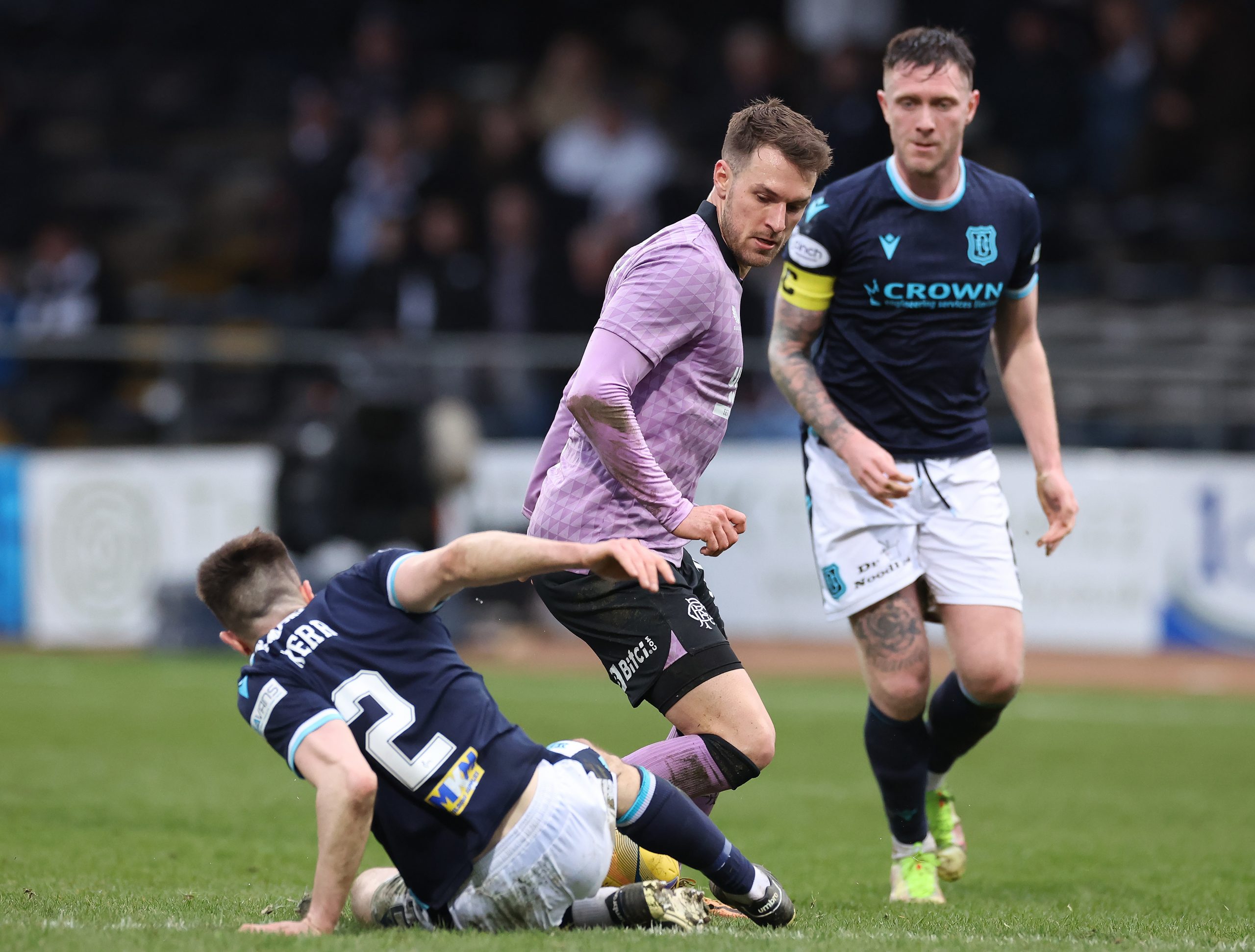 Rangers star Aaron Ramsey in action against Dundee