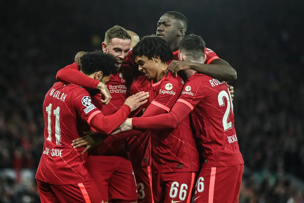 Liverpool Players Celebrating after scoring a goal