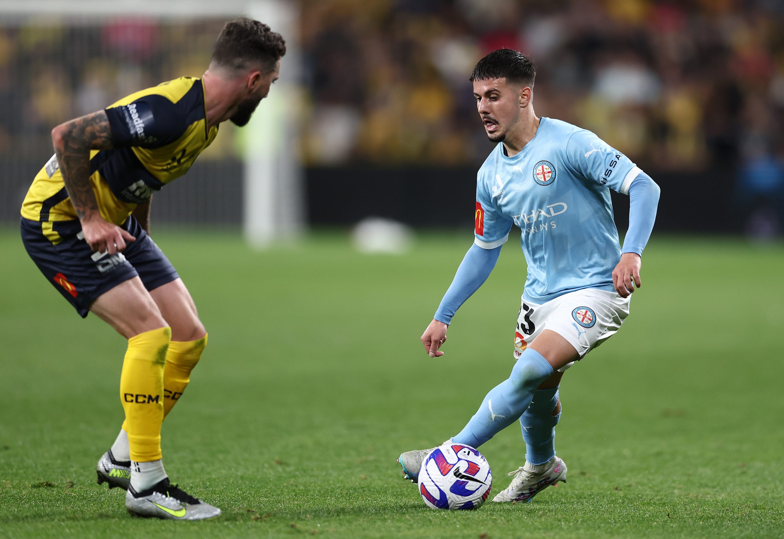 Celtic winger Marco Tilio in action Central Coast Mariners