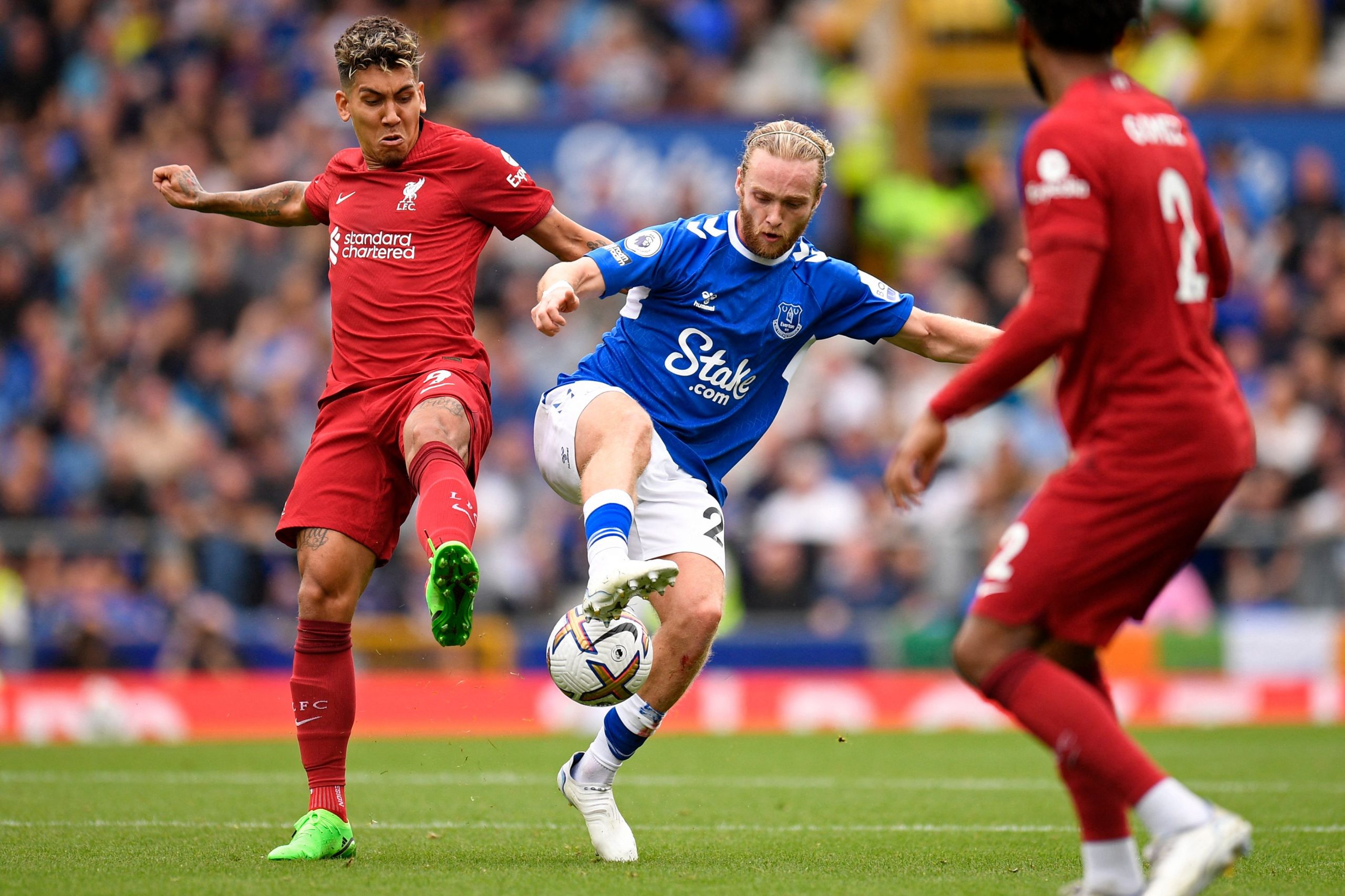 Rangers target Tom Davies in action against Liverpool