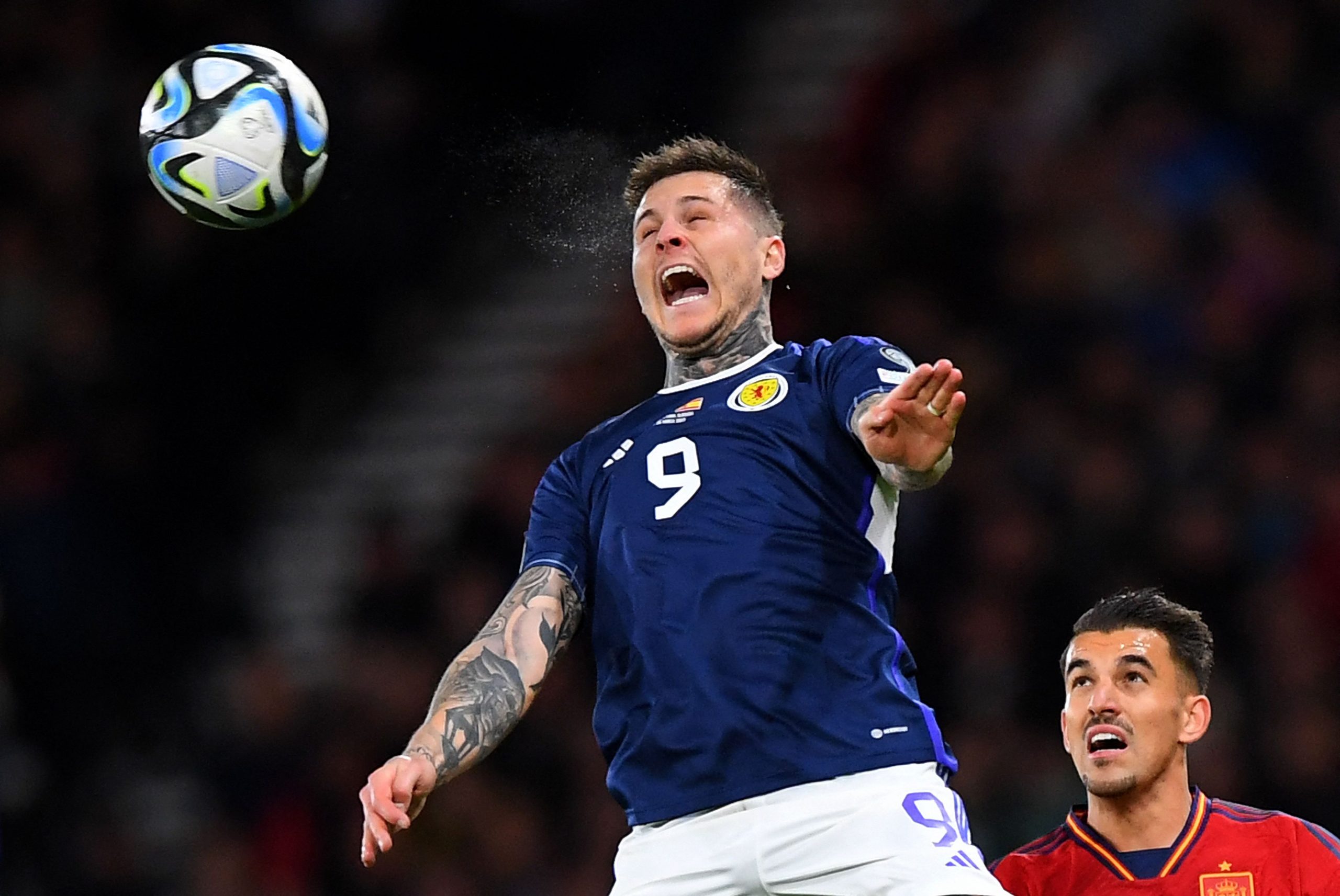 Rangers target Lyndon Dykes in action for Scotland