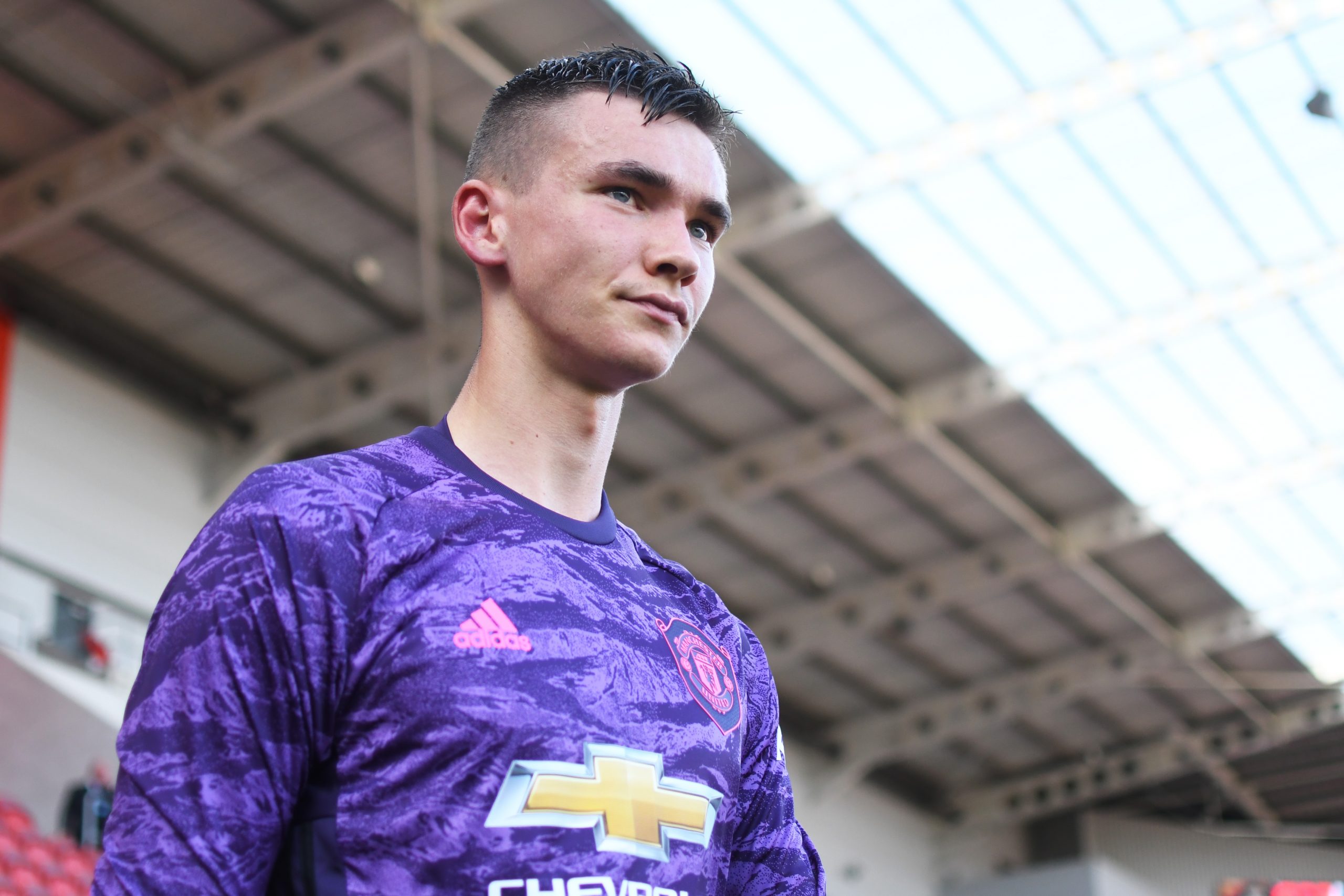 ROTHERHAM, ENGLAND - AUGUST 06: Matej Kovar of Manchester United U21 during the EFL Trophy match between Rotherham United and Manchester United U21 at AESSEAL New York Stadium on August 6, 2019 in Rotherham, England. (Photo by George Wood/Getty Images)