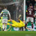 Celtic conceding a goal to Hearts