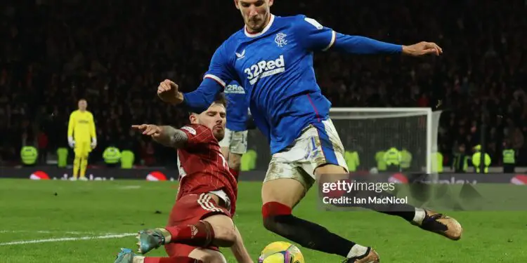 Rangers defender Borna Barisic in action against Aberdeen