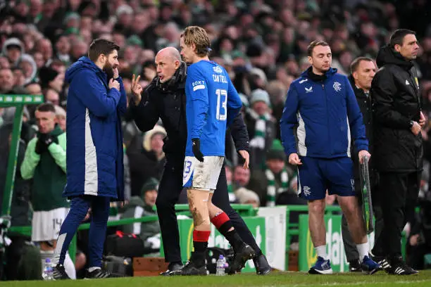 Rangers midfielder Todd Cantwell is taken off after a disappointing performance