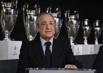 UNSPECIFIED - UNSPECIFIED DATE: In this handout screengrab released on April 24, Florentino Perez, President of Real Madrid excepts the Laureus Sport for Good Society Award on behalf of the Real Madrid Foundation during the Laureus World Sports Awards 2022 Virtual Award Ceremony. (Photo by Handout/Laureus via Getty Images)
