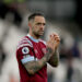LONDON, ENGLAND - FEBRUARY 25: Danny Ings of West Ham United applauds fans after the Premier League match between West Ham United and Nottingham Forest at London Stadium on February 25, 2023 in London, England. (Photo by Steve Bardens/Getty Images)