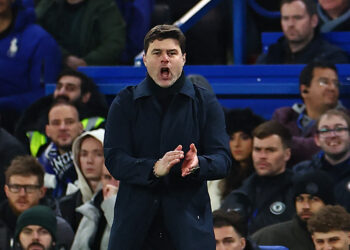 Chelsea's Argentinian head coach Mauricio Pochettino gestures on the touchline during the English FA Cup fourth round football match between Chelsea and Aston Villa at Stamford Bridge in London on January 26, 2024. (Photo by HENRY NICHOLLS / AFP) / RESTRICTED TO EDITORIAL USE. No use with unauthorized audio, video, data, fixture lists, club/league logos or 'live' services. Online in-match use limited to 120 images. An additional 40 images may be used in extra time. No video emulation. Social media in-match use limited to 120 images. An additional 40 images may be used in extra time. No use in betting publications, games or single club/league/player publications. /  (Photo by HENRY NICHOLLS/AFP via Getty Images)