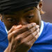 Chelsea's English striker Noni Madueke reacts during the English Premier League football match between Chelsea and Newcastle United at Stamford Bridge in London on May 28, 2023. (Photo by JUSTIN TALLIS / AFP) / RESTRICTED TO EDITORIAL USE. No use with unauthorized audio, video, data, fixture lists, club/league logos or 'live' services. Online in-match use limited to 120 images. An additional 40 images may be used in extra time. No video emulation. Social media in-match use limited to 120 images. An additional 40 images may be used in extra time. No use in betting publications, games or single club/league/player publications. /  (Photo by JUSTIN TALLIS/AFP via Getty Images)
