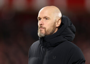 NOTTINGHAM, ENGLAND - DECEMBER 30: Erik ten Hag, manager of Manchester United during the Premier League match between Nottingham Forest and Manchester United at City Ground on December 30, 2023 in Nottingham, England. (Photo by Catherine Ivill/Getty Images)
