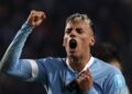 TOPSHOT - Uruguay's forward Luciano Rodriguez celebrates after scoring during the Argentina 2023 U-20 World Cup final match between Uruguay and Italy at the Estadio Unico Diego Armando Maradona stadium in La Plata, Argentina, on June 11, 2023. (Photo by Alejandro PAGNI / AFP) (Photo by ALEJANDRO PAGNI/AFP via Getty Images)