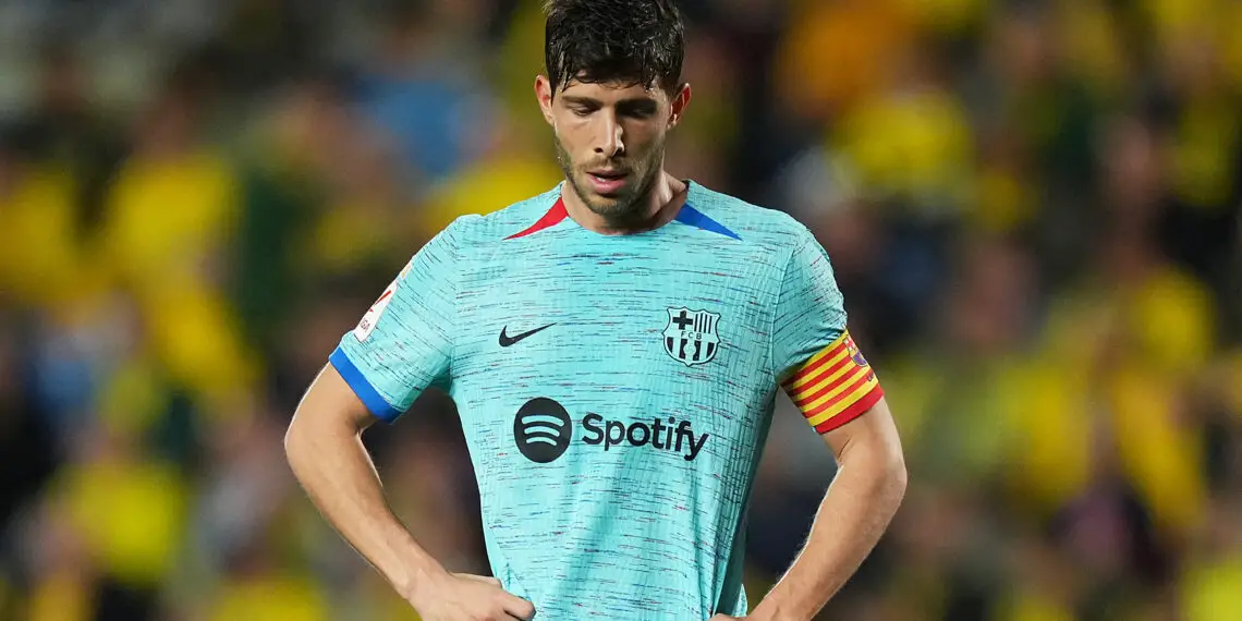 LAS PALMAS, SPAIN - JANUARY 04: Sergi Roberto of FC Barcelona reacts during the LaLiga EA Sports match between UD Las Palmas and FC Barcelona at Estadio Gran Canaria on January 04, 2024 in Las Palmas, Spain. (Photo by Angel Martinez/Getty Images)