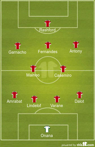 4-2-3-1 Manchester United Predicted Lineup Vs Everton
