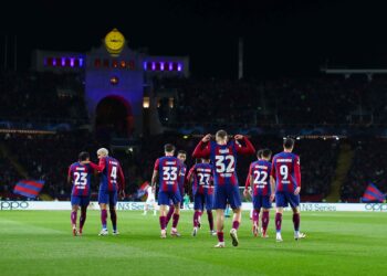 BARCELONA, SPAIN - MARCH 12: during the UEFA Champions League 2023/24 round of 16 second leg match between FC Barcelona and SSC Napoli at Estadi Olimpic Lluis Companys on March 12, 2024 in Barcelona, Spain. (Photo by Eric Alonso/Getty Images)