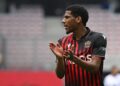 Nice's French defender Jean-Clair Todibo gestures during the French L1 football match between OGC Nice and Toulouse FC at the Allianz Riviera Stadium in Nice, south-eastern France, on May 21, 2023. (Photo by Nicolas TUCAT / AFP) (Photo by NICOLAS TUCAT/AFP via Getty Images)