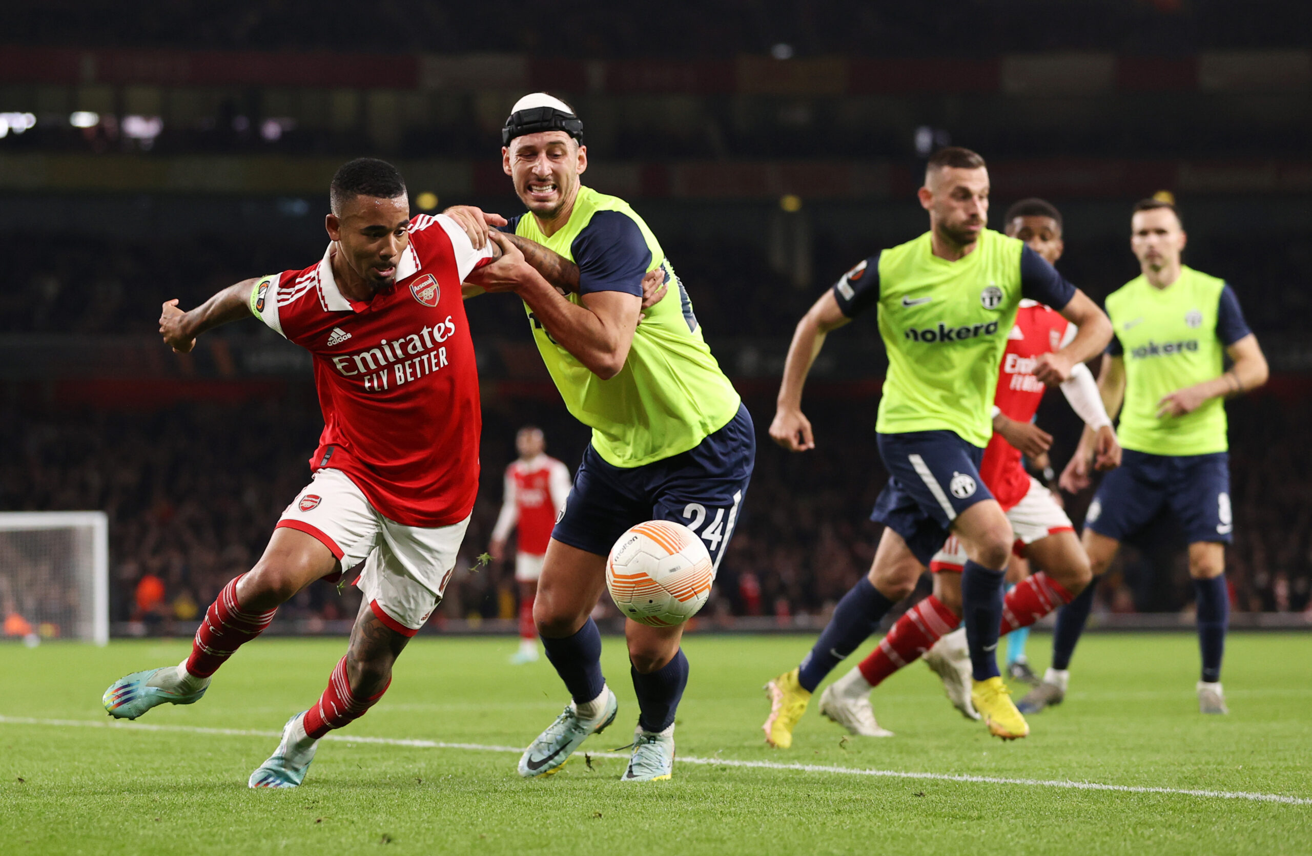 Rangers target Nikola Katic in action against Arsenal