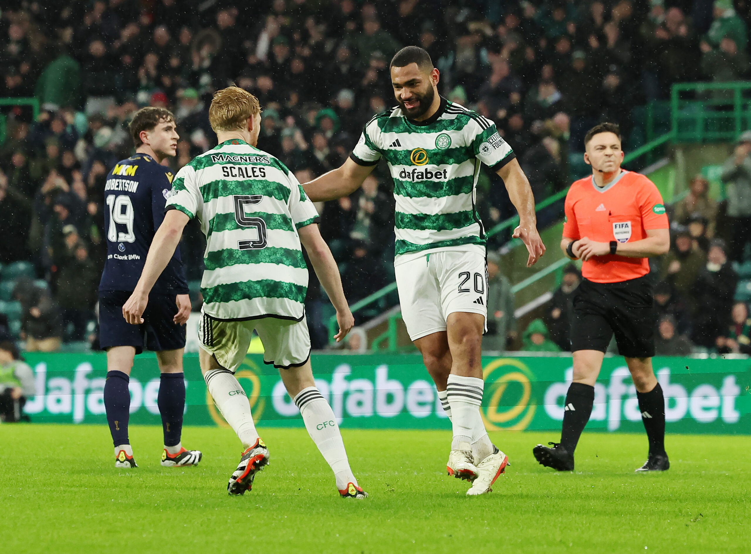Celtic centre-back Carter-Vickers celebrates his goal