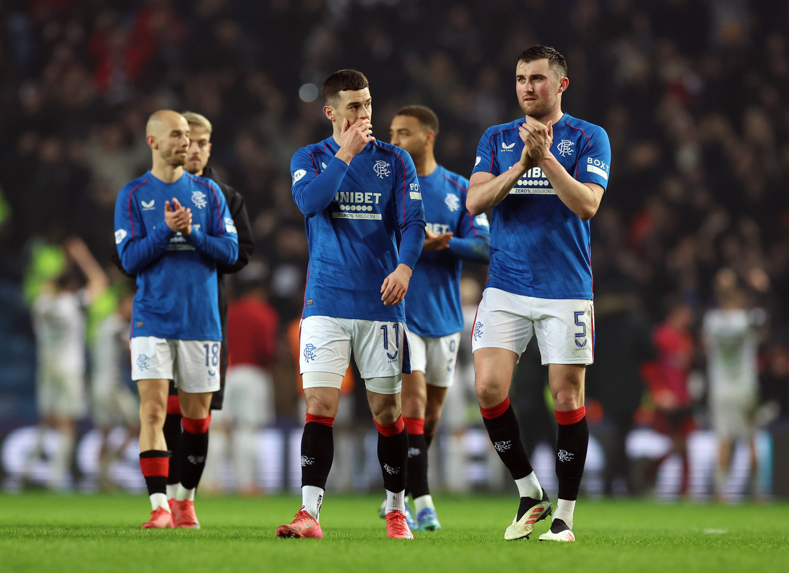 Rangers players after their defeat against Queen's Park