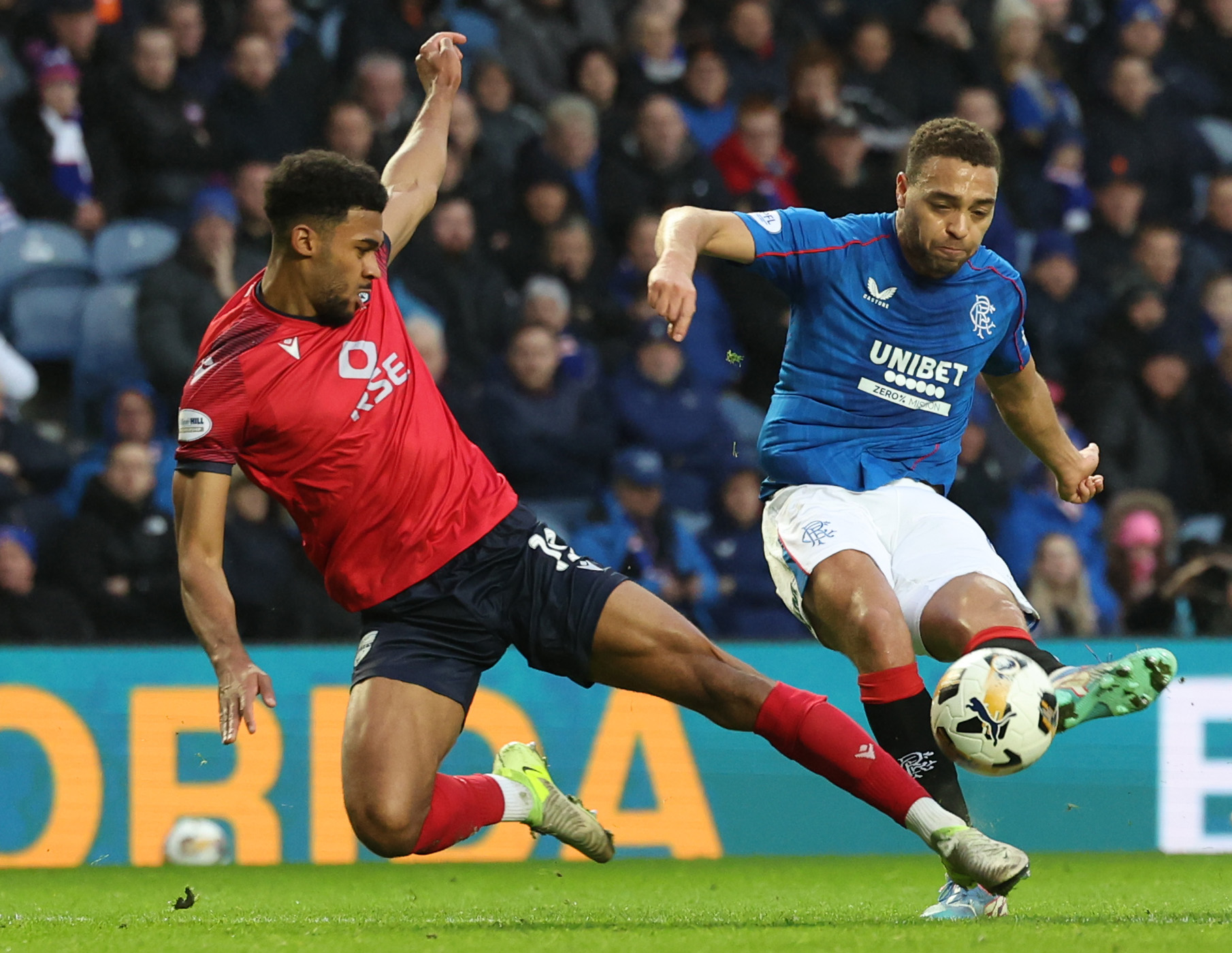 Rangers striker Cyriel Dessers in action against Ross County