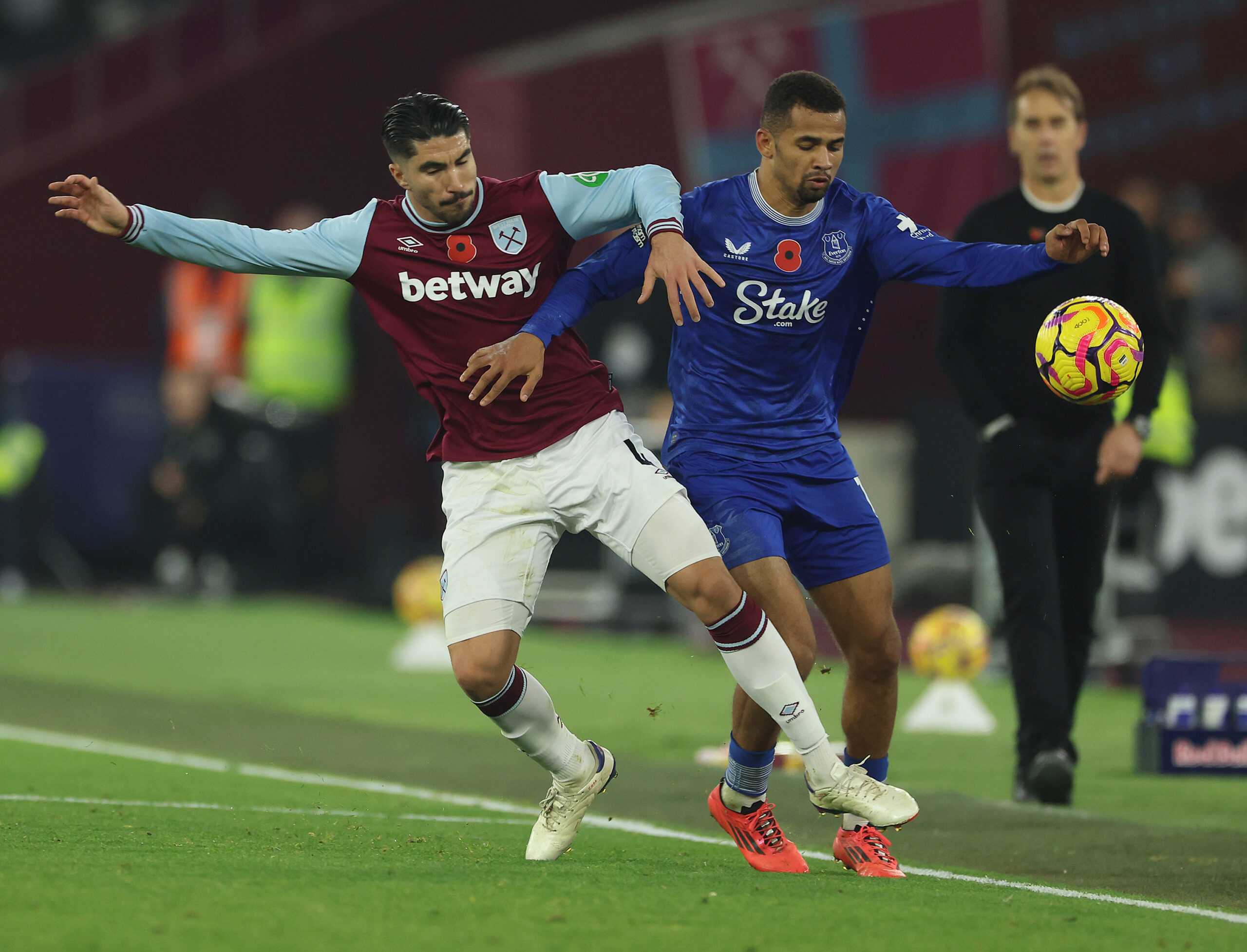 West Ham United star Carlos Soler in action against Chelsea
