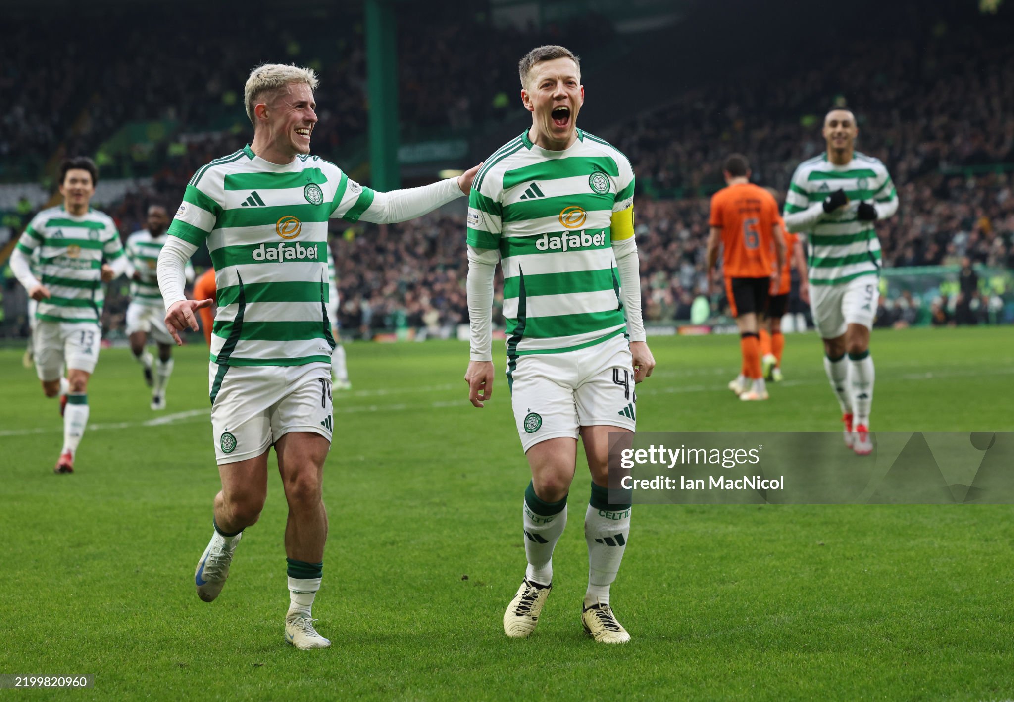 Celtic skipper Callum McGregor celebrates his goal