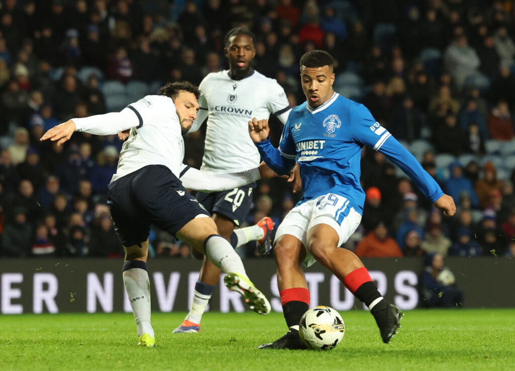 Rangers star Hamza Igamane in action against Dundee